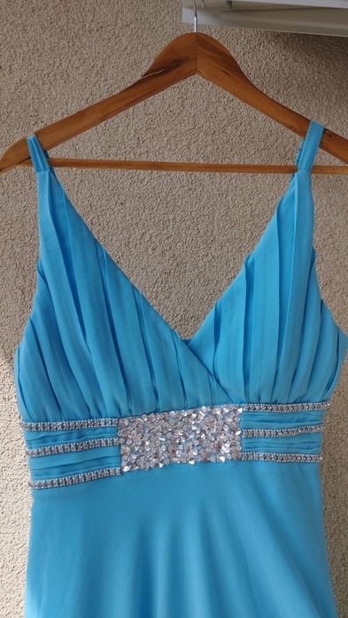 Sukienka damska Mayaadi Deluxe r. XL jasno niebieska na ślub sylwestra