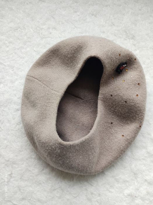 Теплий берет ангора кролик