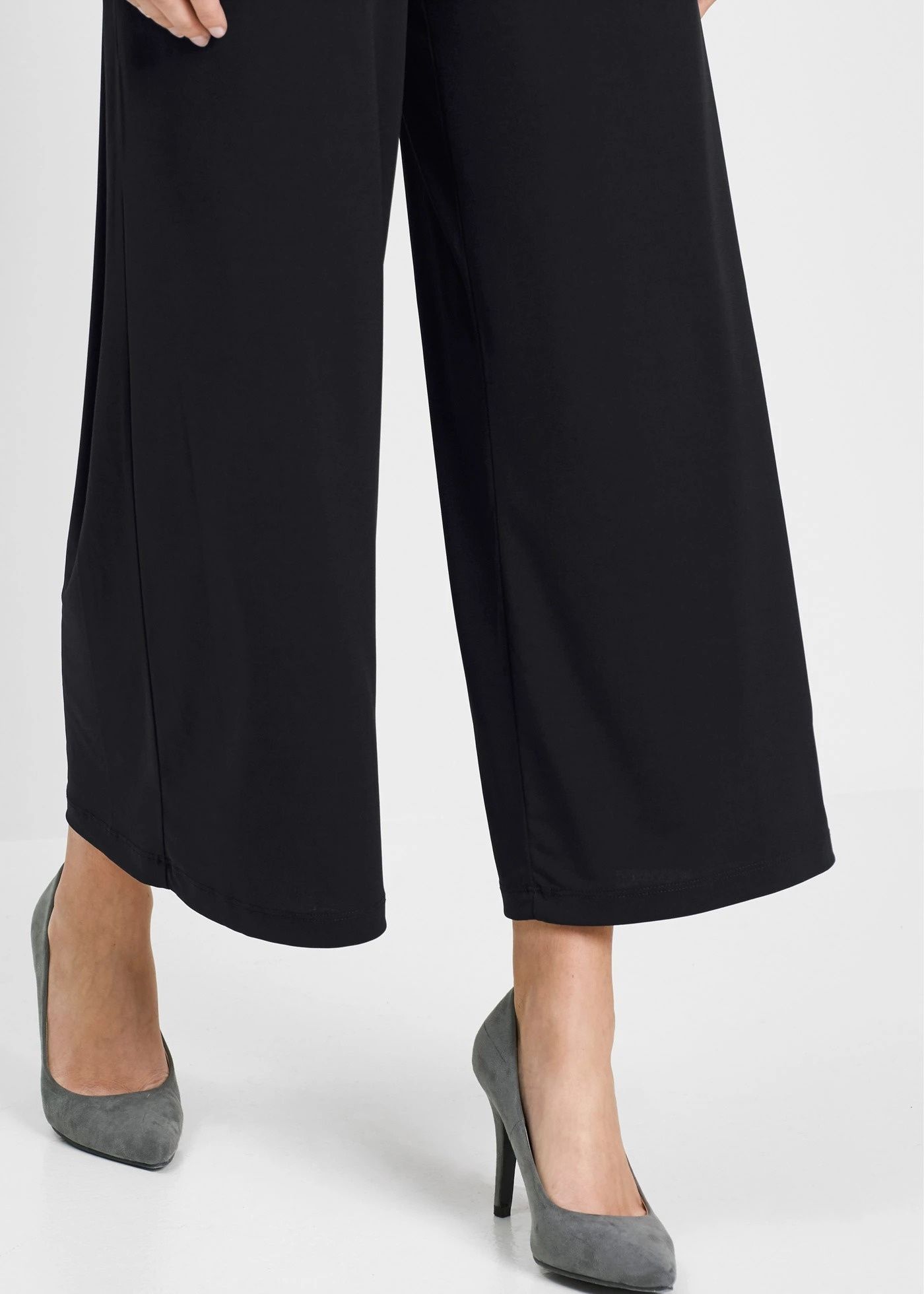 B.P.C czarne spodnie 7/8 culotte z dżerseju 52/54.