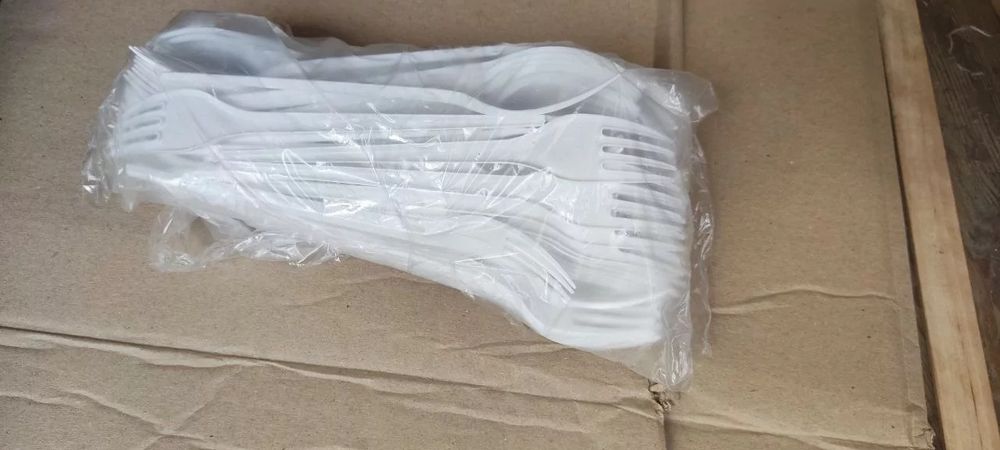 Одноразові пластикові виделки, 100 шт/уп