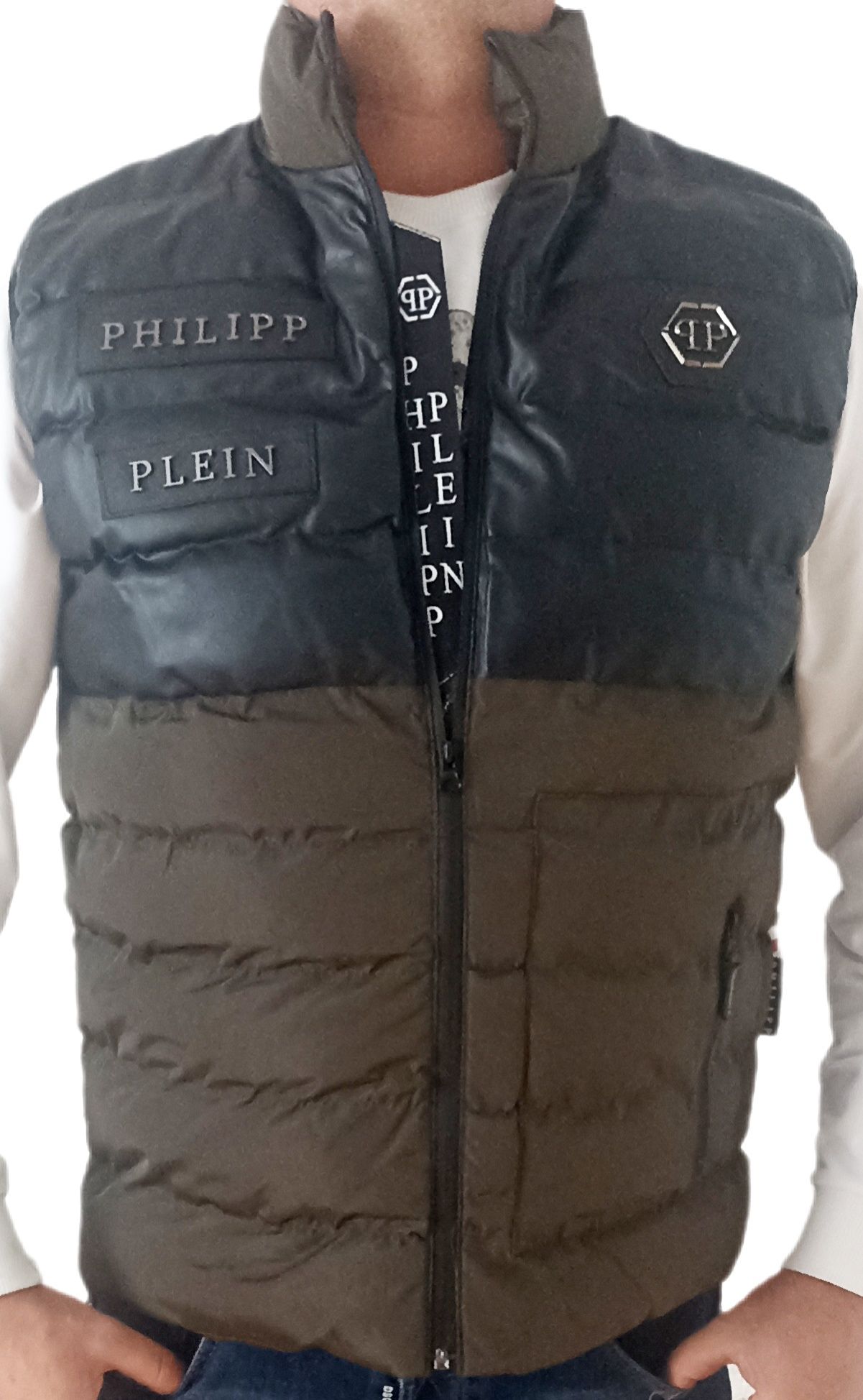 Philipp Plein kamizelka czarno- khaki r. S, M, L