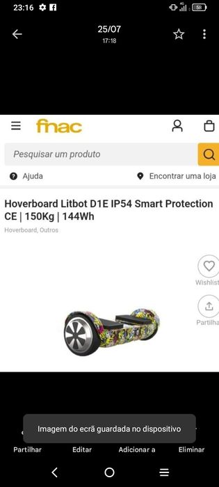 Overboard como novo c/ carregador incluído