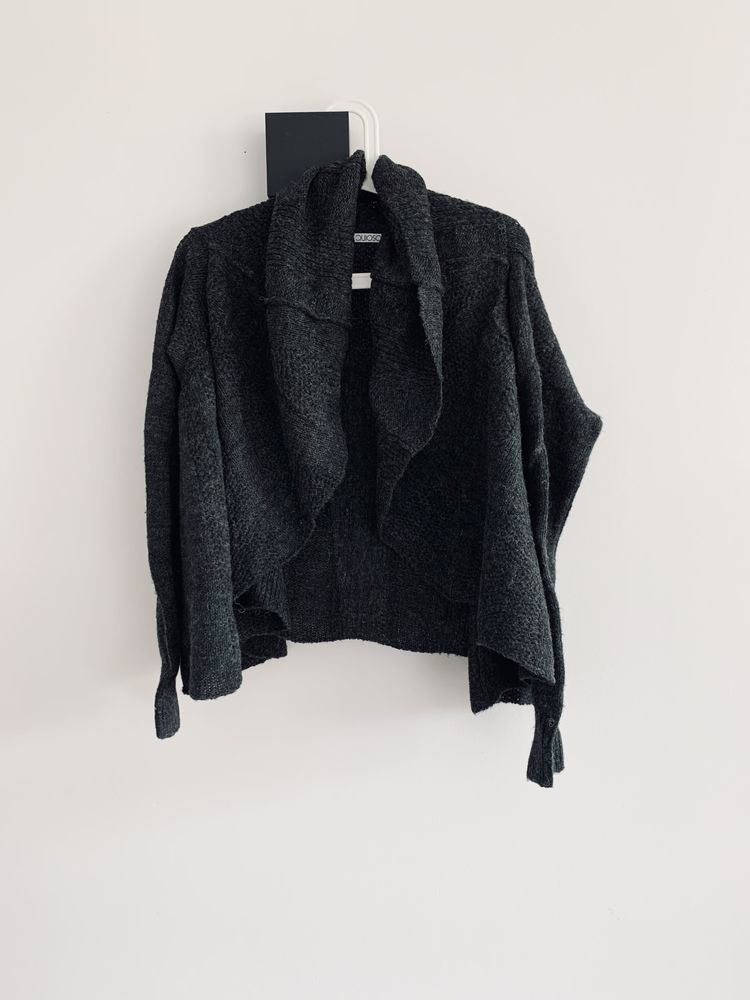 Sweter kardigan gruby oversize grafit czarny Quiosque