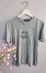 Szary prosty t-shirt z aplikacją streetwear basic M, PrettyLittleThing