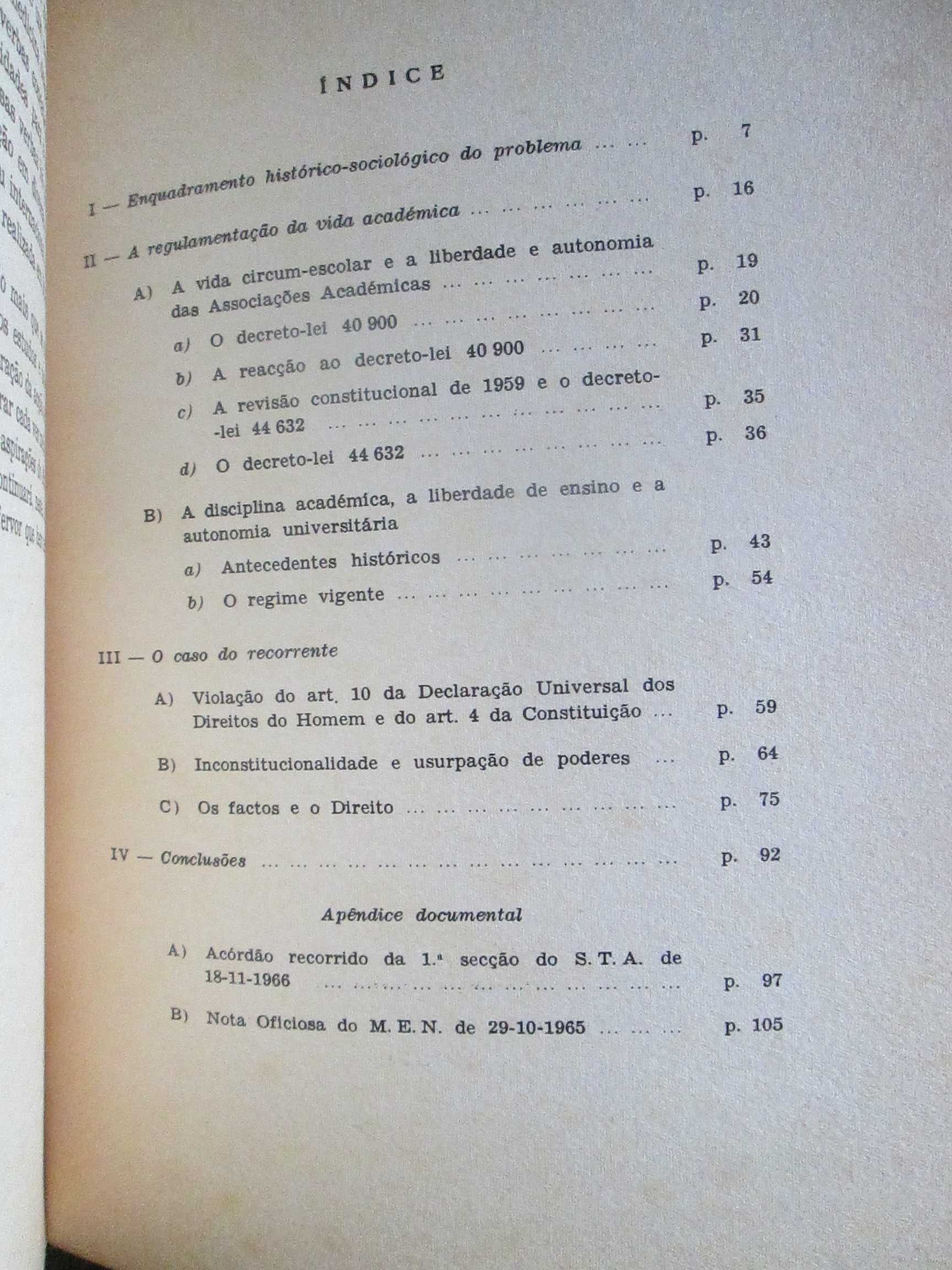 Universidade - Processo de uma Expulsão Disciplinar, 1967