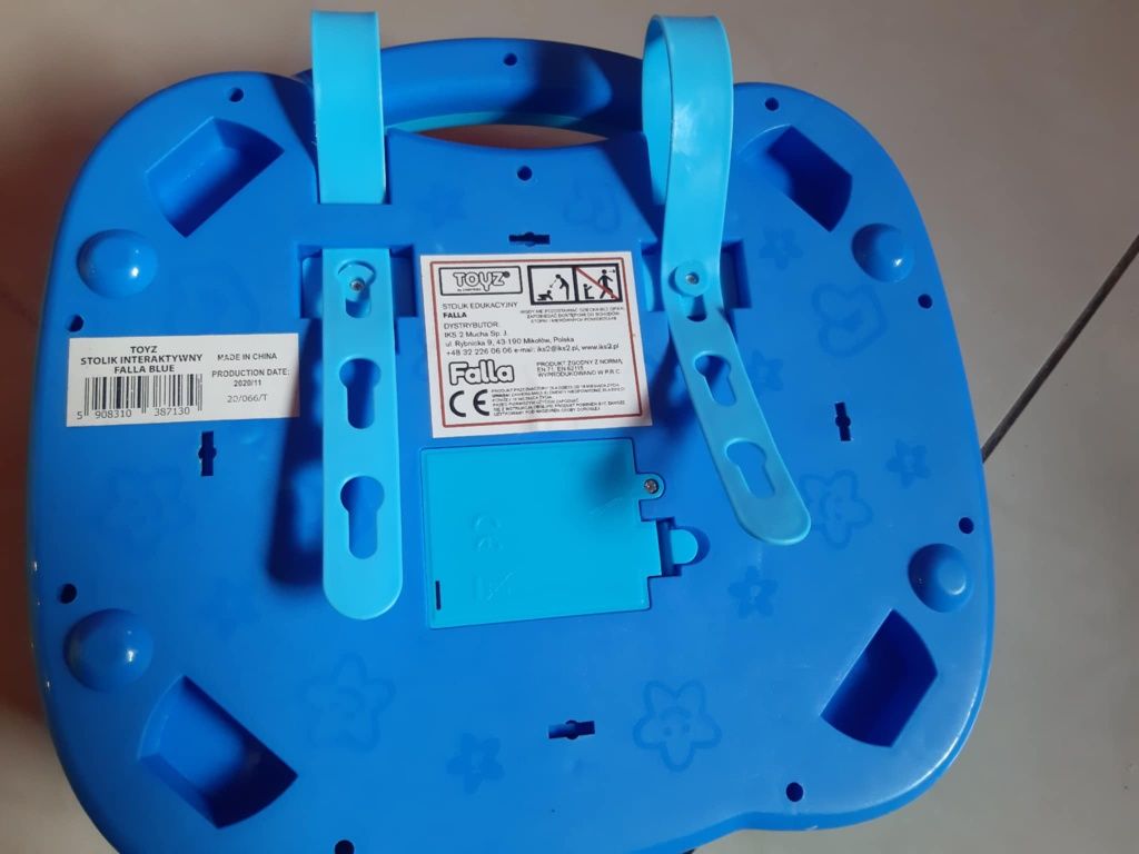 Stolik interaktywny Falla Blue niebieski z rączką i 1-szy Laptopik