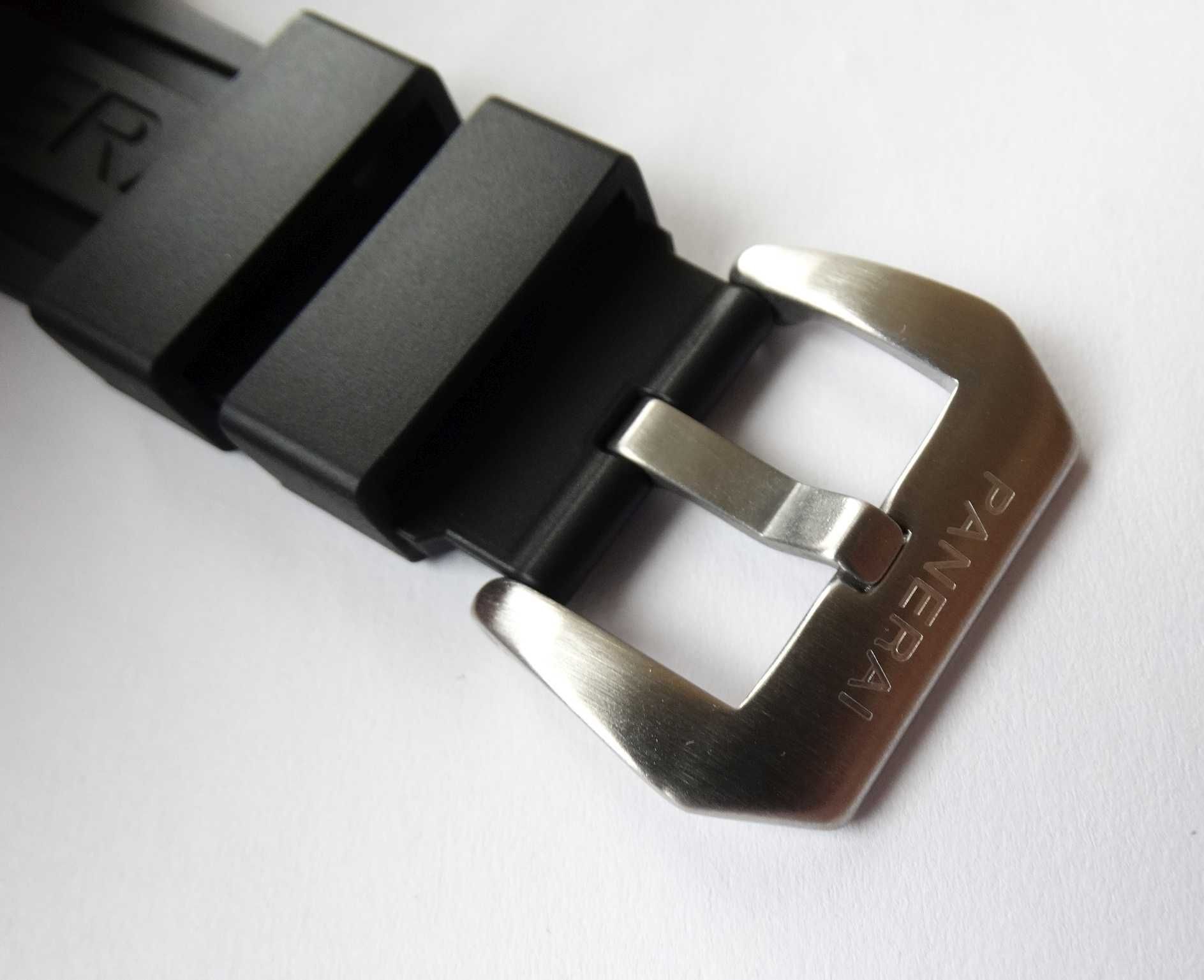 Gumowy pasek do zegarka PAM Panerai 24mm zielony czarny klamra pre-v