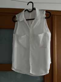Biała luźna koszula bez rękawów Bershka S / 36