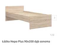 Łóżko 90x200 Nepo Plus , dąb Sonoma. Nowe, złożone. + Stelaż