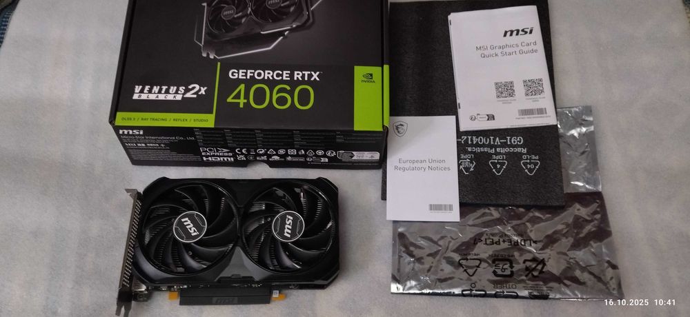 MSI GeForce RTX 4060 VENTUS 2X BLACK 8Gb OC (На гарантии до 07.01.27г)