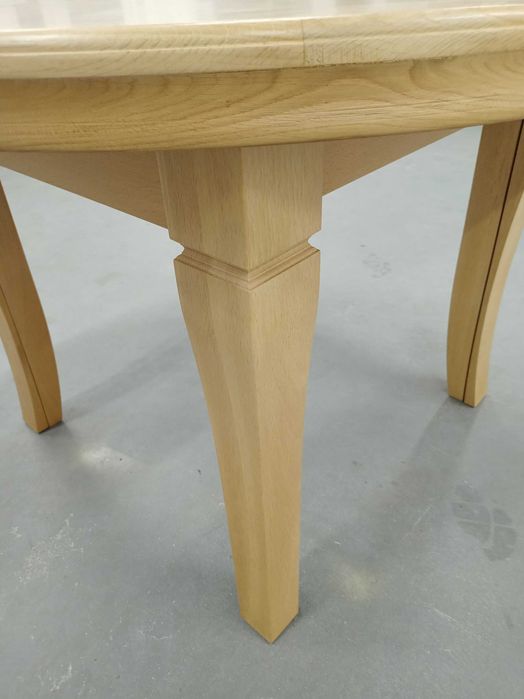 Stół okrągły do salonu  naturalny dębowy rozkładany 120/320cm