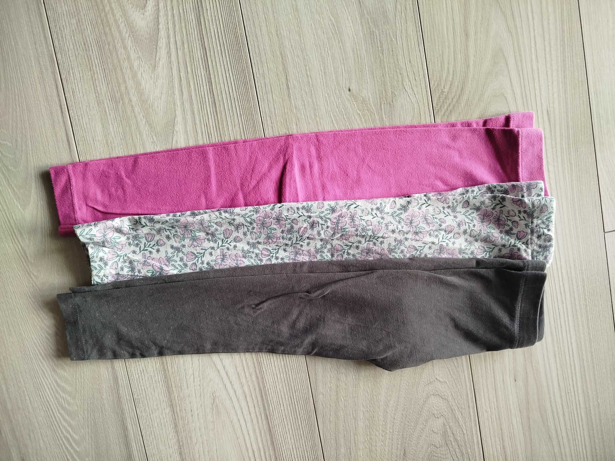 Leginsy dla dziewczynki używane 3 sztuki, rozmiar 98/104