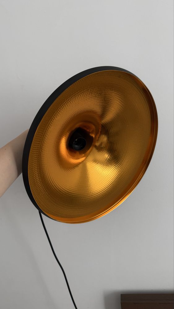 Lampa klosz dzwon miedziana czarna design
