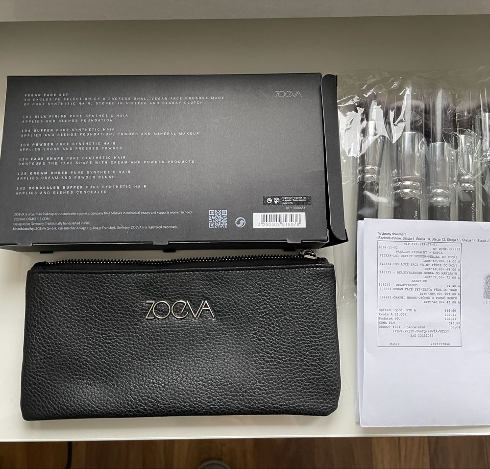 Zoeva pędzel 1 szt 102 oryginalny paragon z Sephora