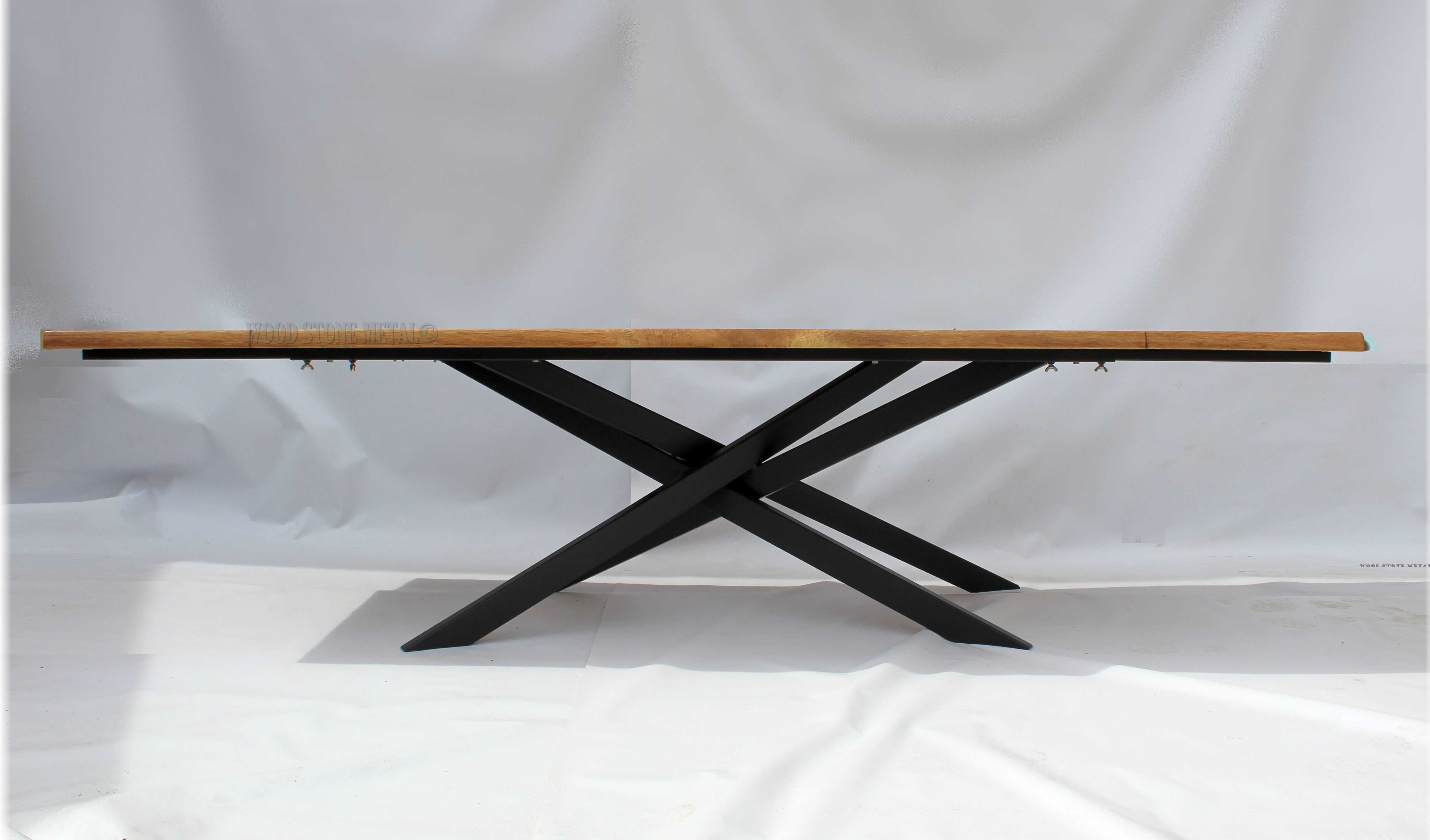 Stół rozkładany pod wymiar dębowy Metalowy stelaż X producent
