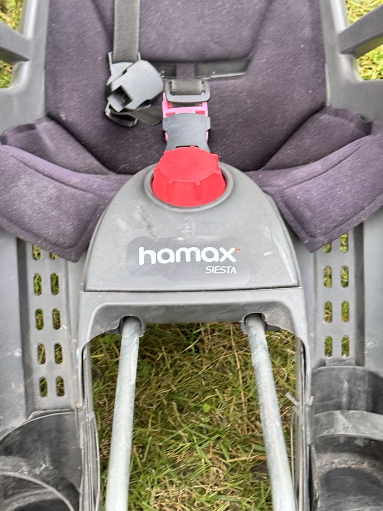Fotelik rowerowy Hamax Siesta szaro-czarny + 2 adaptery na ramę
