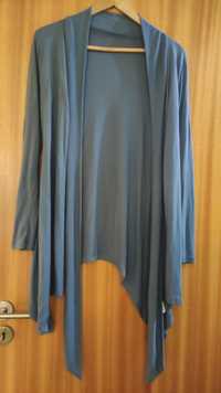 Casaco de malha manga comprida cor azul