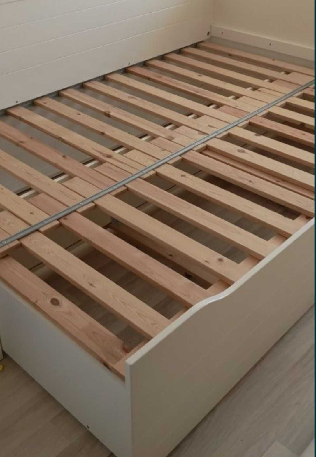 Ikea łóżko pojedyńcze podwójne rozkładane dwa materace