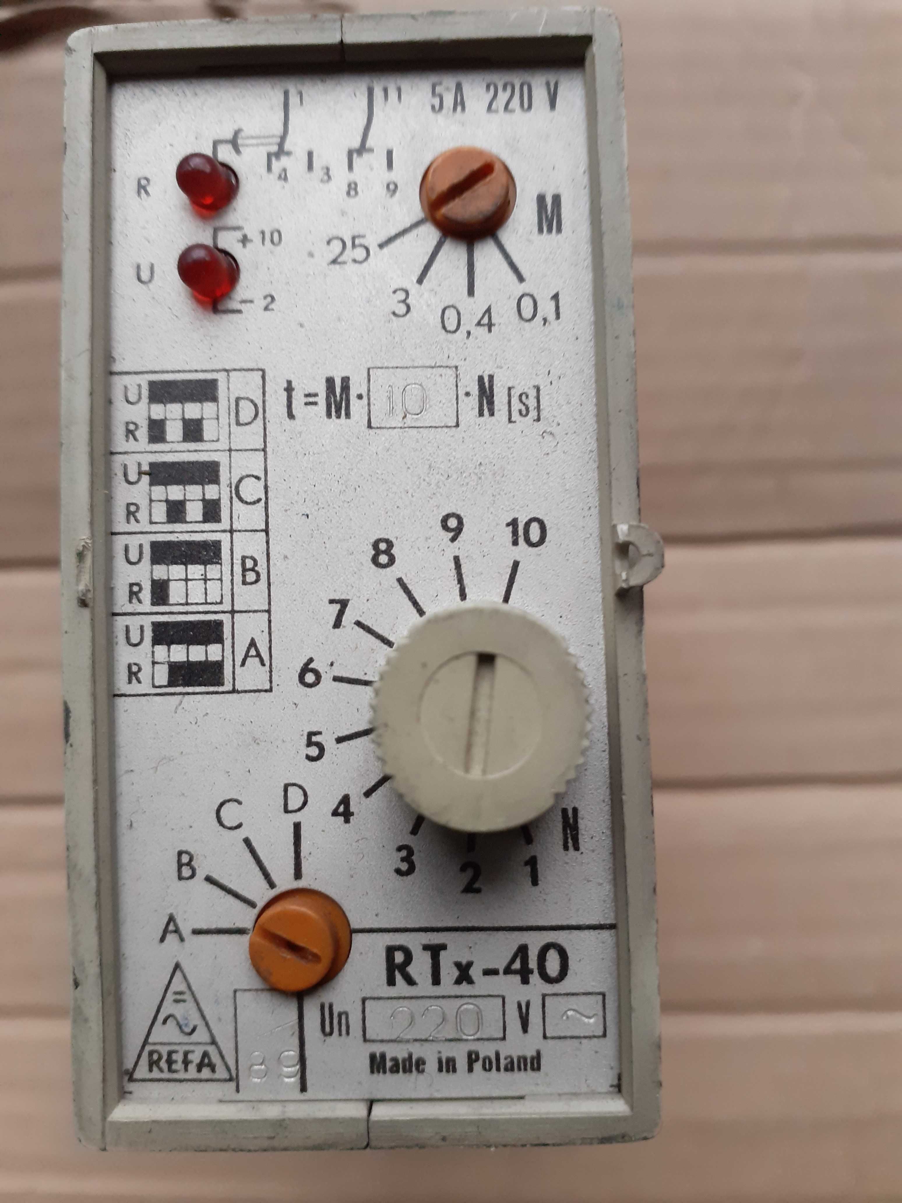 Przekaźnik czasowy czasówka RTx-40 U zasilania 230V 50Hz