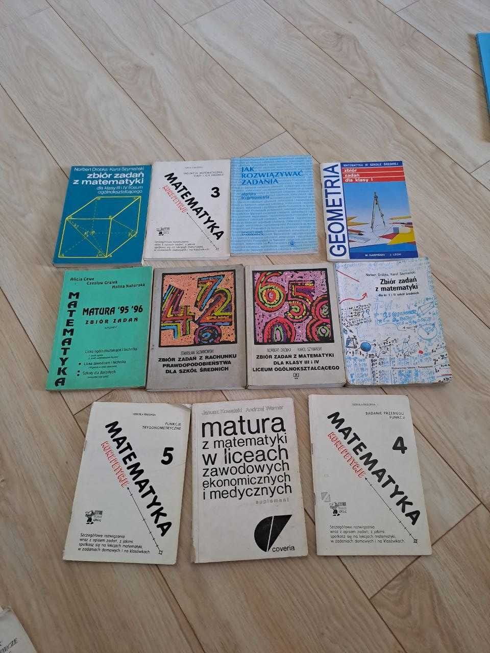 książki do matematyki, stare wydania z ćwiczeniami
