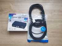 Przełącznik Gembird DSU-21 wraz z dwoma kablami  usb 2.0 do drukarki