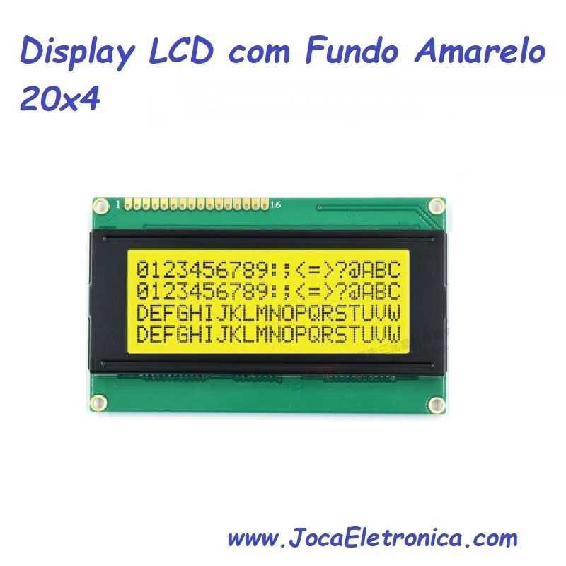 Display LCD com Fundo Amarelo 20x4