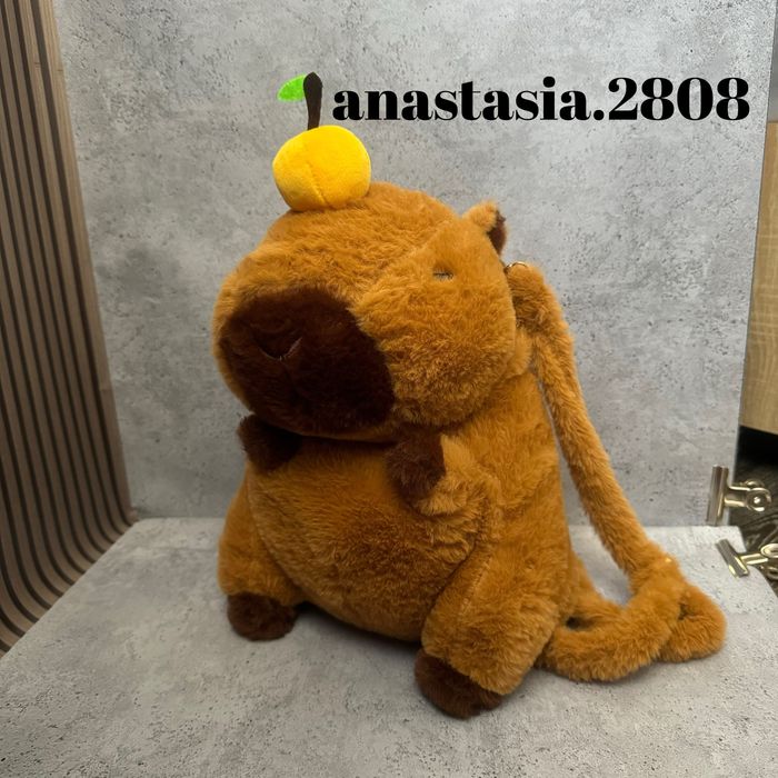 Рюкзак дитячий мʼяка іграшка Капібара 35 см  мягкая игрушка Капибара