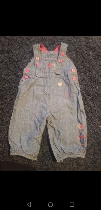 Jeansowe ogrodniczki 3-6 miesięcy