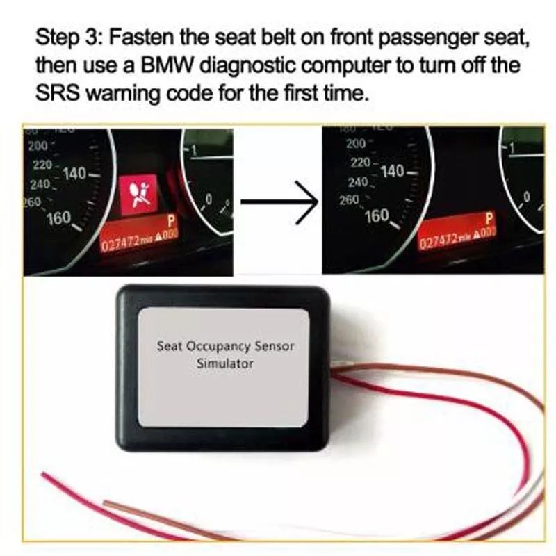 Emulador sensor de airbag banco ocupantes bmw e46 e60 e87 e90 x5 x6