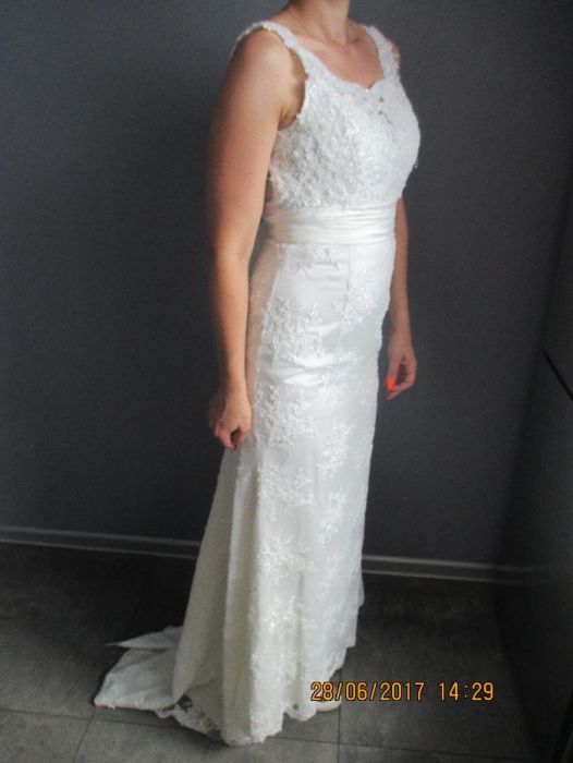 Jedyna, wyjątkowa suknia ślubna Ecru - rozmiar 38