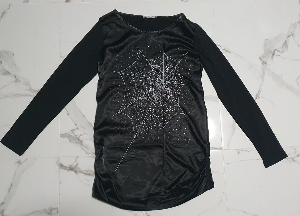 Sukienka Halloween czarna pajęczyna cekiny nowa M
