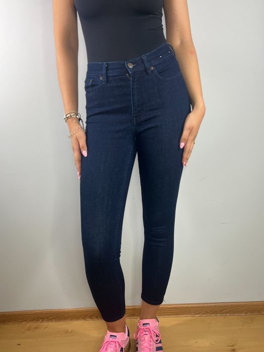 Granatowe spodnie jeansowe rurki skinny Calvin Klein rozmiar 26