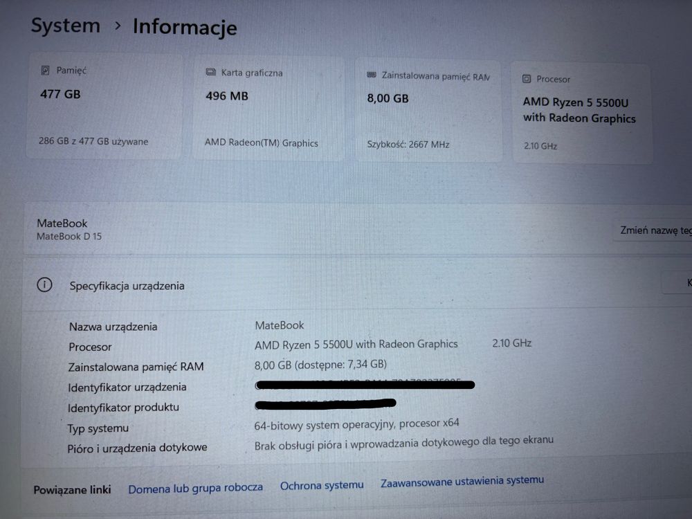 Laptop Huawei MateBook D15