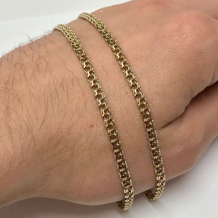 Złoty ŁAŃCUSZEK męski 14K piękny GARIBALDI 55cm