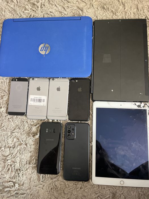Lote IPhones, Samsung, IPaid Air 2, surface e portatil Hp