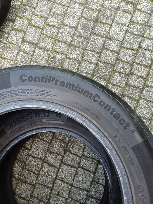 Cztery opony letnie 215/55 R17 W Continental ContiPremiumContact 5