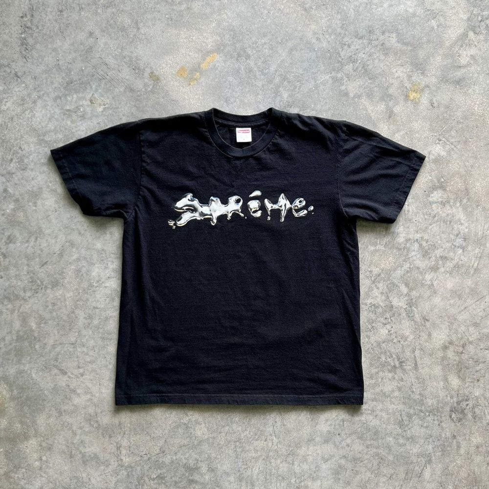 Футболка Supreme Liquid черная оверсайз