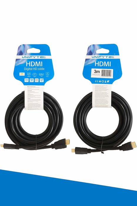 Kabel HDMI UNIFY TEK 3m – przewód 4K UHD, pozłacane końcówki, Premium