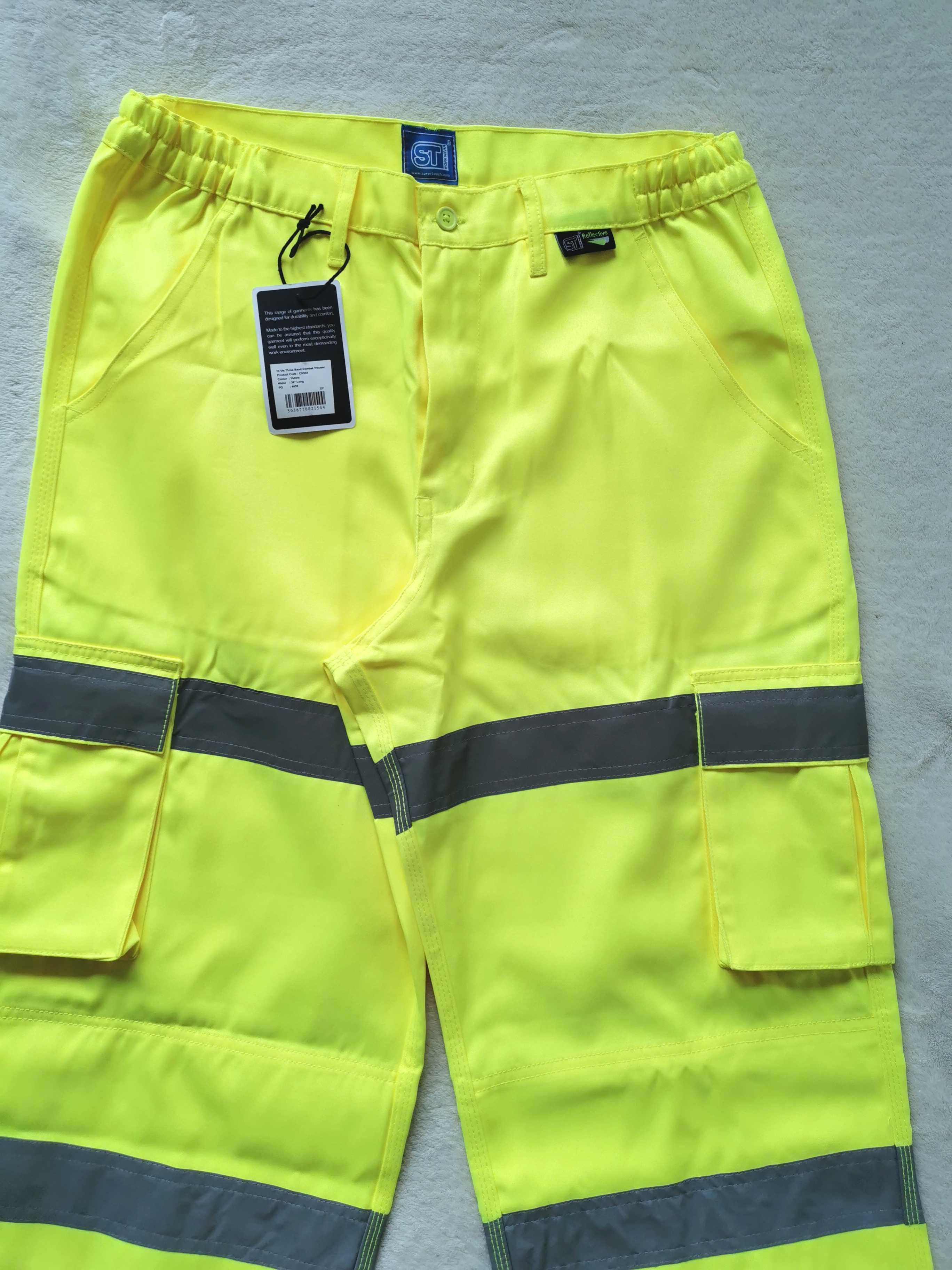 Nowe spodnie Workwear robocze neonowe