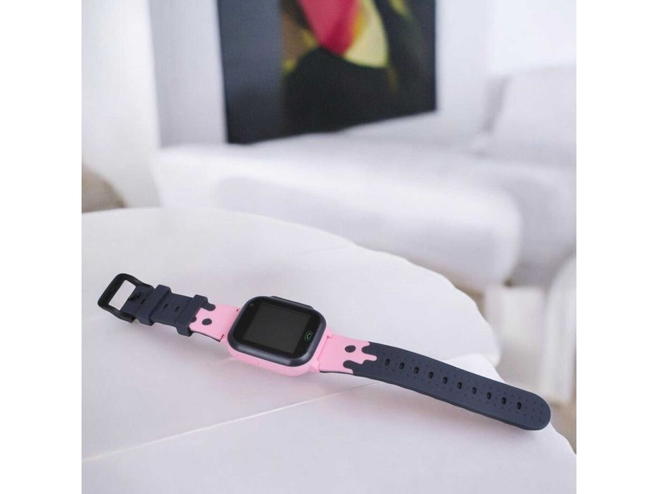 Smartwatch z funkcją sms aparat połączenia lokalizacja różowy Denmen