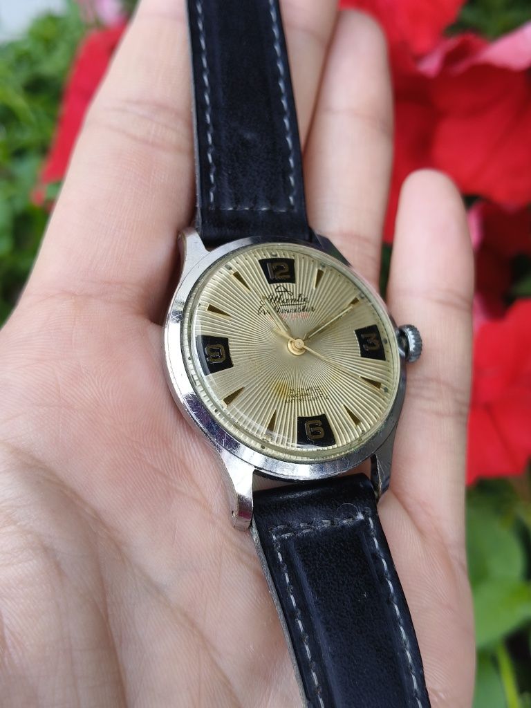 Zegarek męski klasyk Atlantic Worldmaster 21 kamieni z paskiem