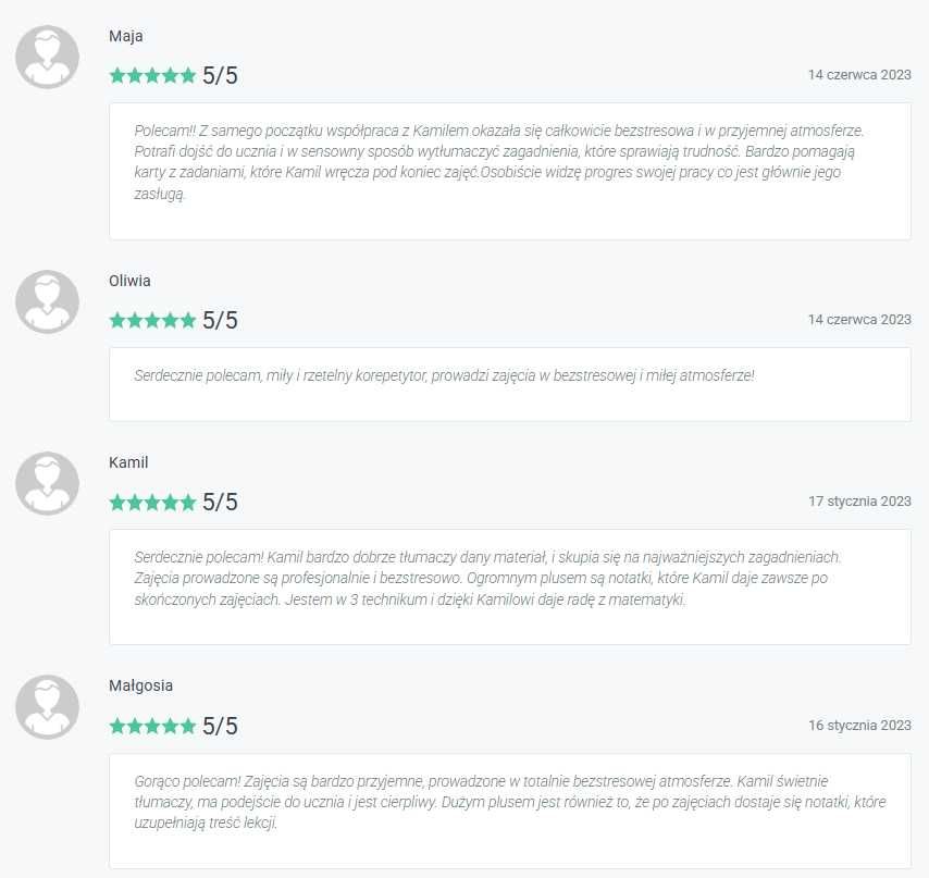 Korepetycje z Matematyki (matura/szkoła średnia/podstawowa)
