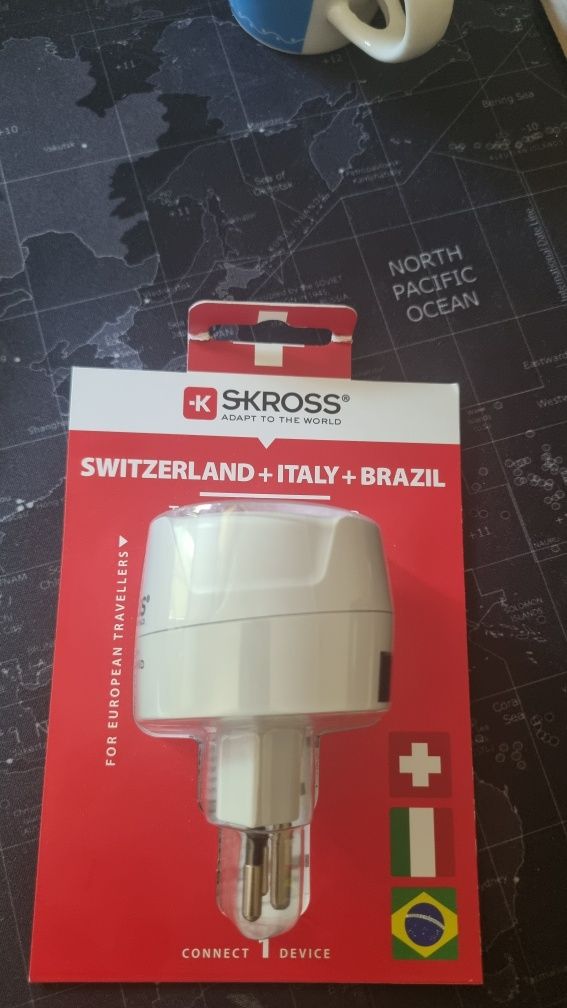 Adapter podróżny Brazylia, Chile, Włochy, Erytrea, Szwajcaria Typ JNL