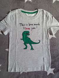 NOWA koszulka tshirt hm h&m 122 128 dino dinozaur love you