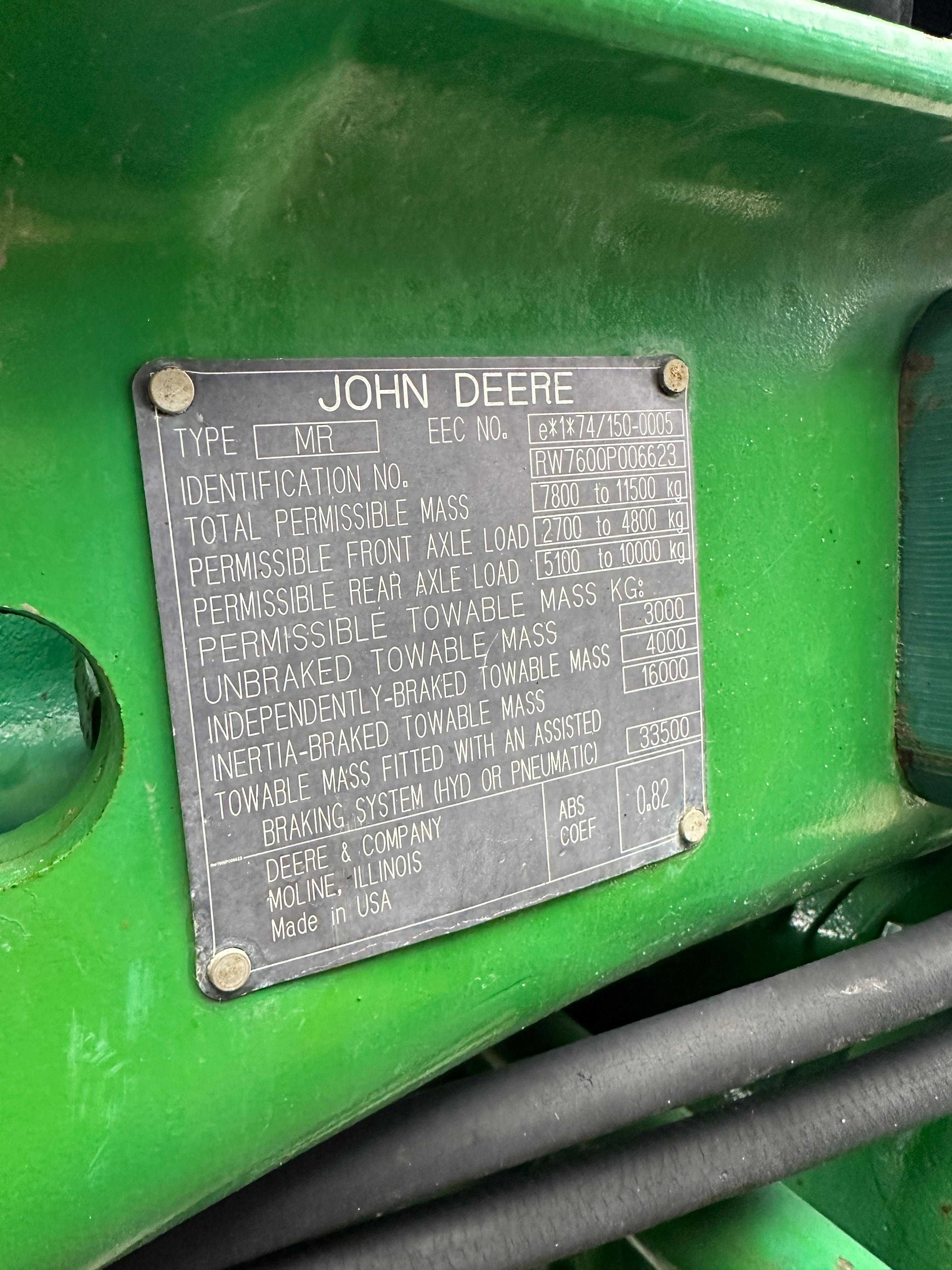Трактор John Deere 7600 - 1995 рік