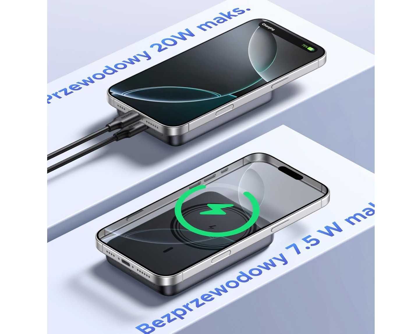 Powerbank 10000mAh UGREEN z funkcją szybkiego ładowania USB-C iPhone