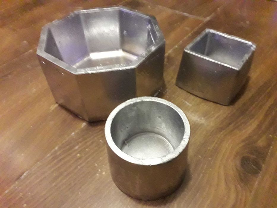 osłonki doniczki świeczniki popielniczka zestaw 3 sztuk