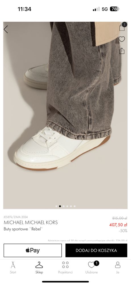 Michael Kors sneakersy damskie r. 37 białe, skóra