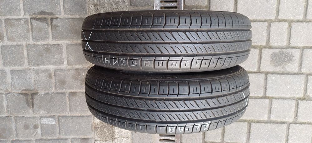 165/65R14 DUNLOP , dwie używane opony letnie.