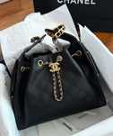 Сумка chanel hobo чорна жовта шанель хобо